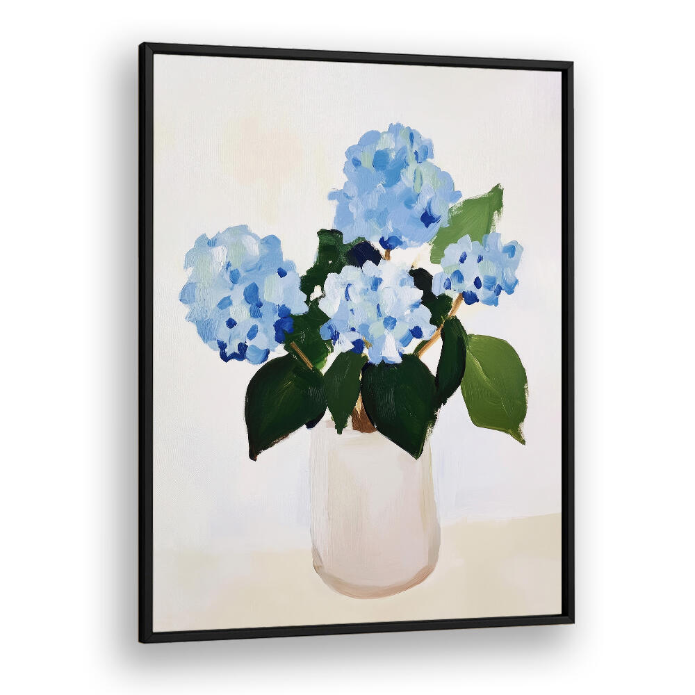 HYDRANGEAS IN VASE , FLORAL FLOWER PAINTINGS