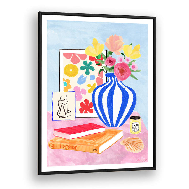 INTERIOR II , FLORAL FLOWER PAINTINGS