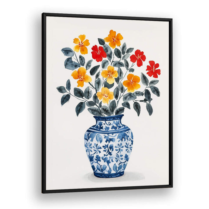 VIBRANT FLORAL VASE , FLORAL FLOWER PAINTINGS