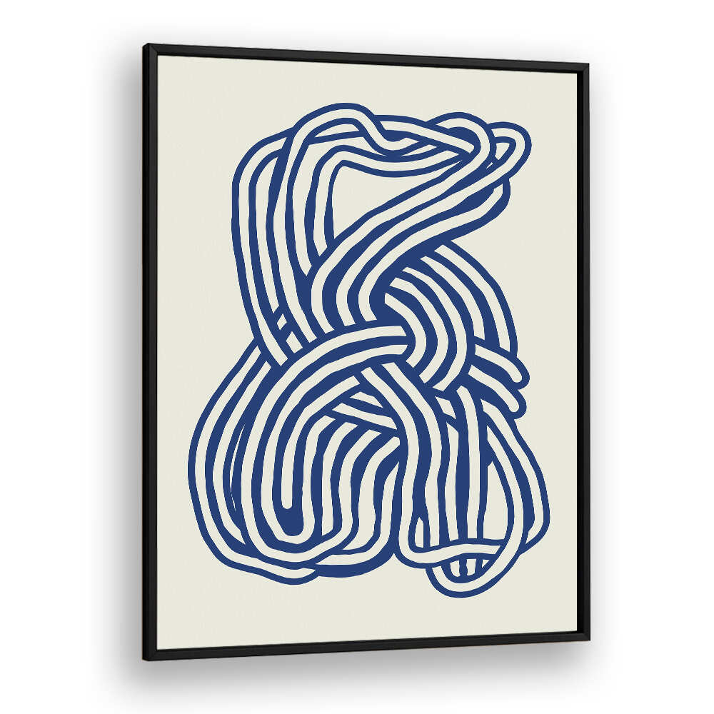 LINE ART ORGANIC SHAPE IN BLUE II  , LINE ART PAINTINGS