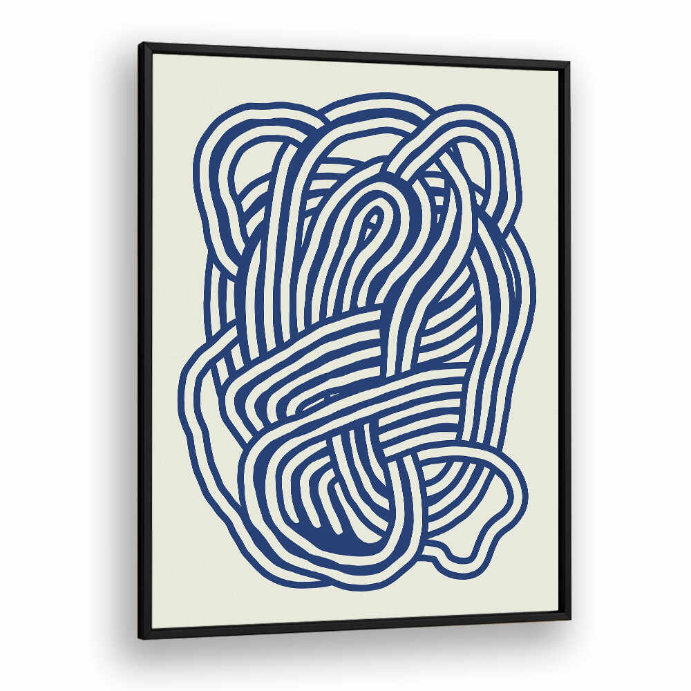LINE ART ORGANIC SHAPE IN BLUE III , LINE ART PAINTINGS