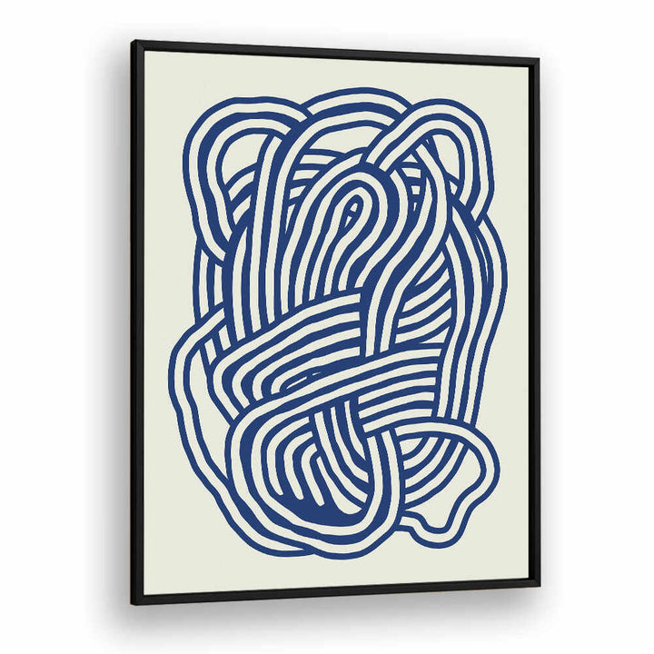 LINE ART ORGANIC SHAPE IN BLUE III , LINE ART PAINTINGS