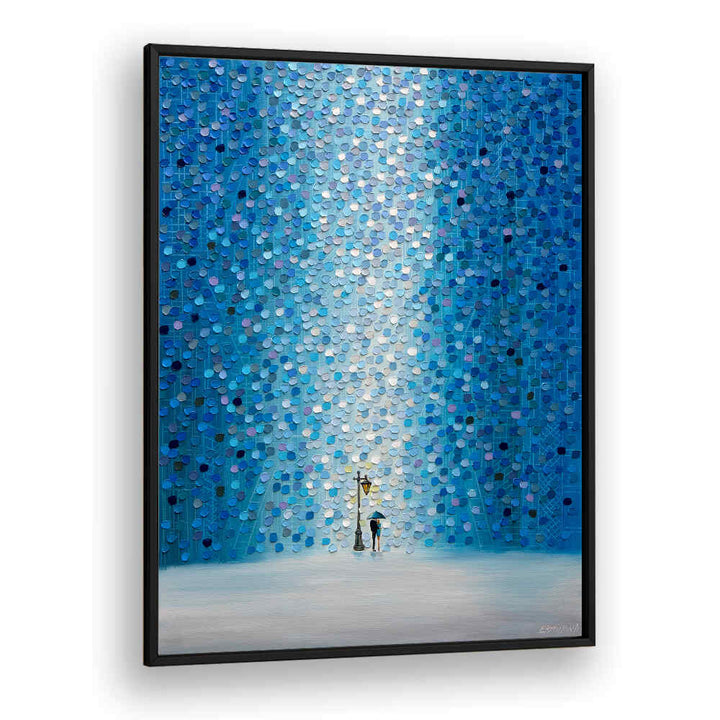 RAINY STREETLIGHT SONATA , MODERN IMPRESSIONISM PAINTINGS