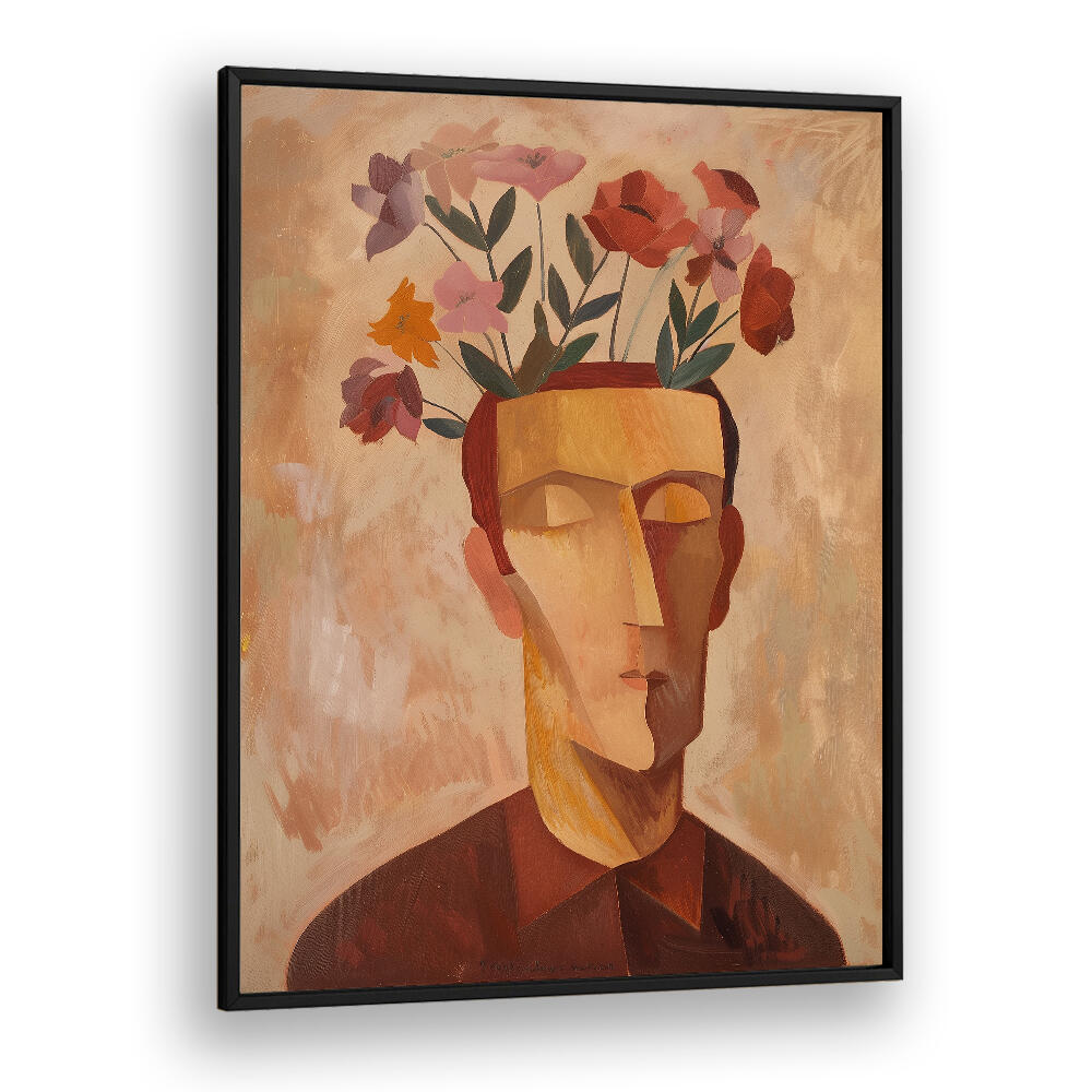 MAN WITH FLOWERS , PORTRAITS & FIGURATIVE ILLUSTRATIONS
