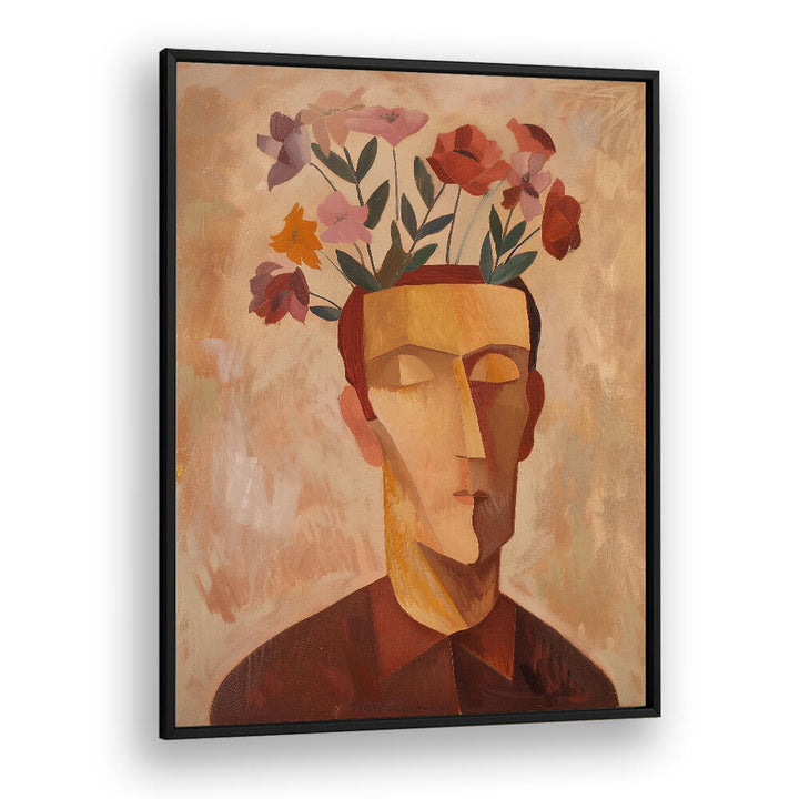 MAN WITH FLOWERS , PORTRAITS & FIGURATIVE ILLUSTRATIONS