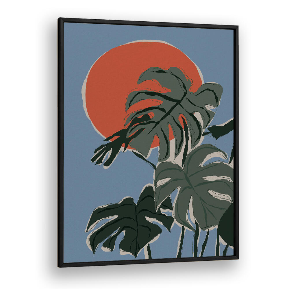 MONSTERA SUNSET , BOHO ART PAINTINGS