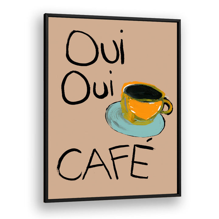 Bright abstract art featuring a coffee cup, capturing the essence of OUI OUI CAFÉ, BAR & café culture.