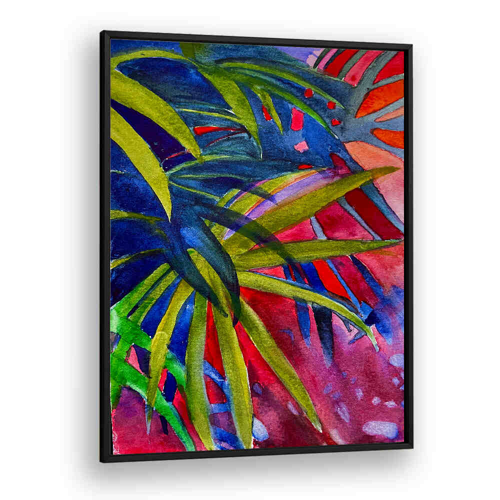 PALM SUNSET , FLORAL FLOWER PAINTINGS