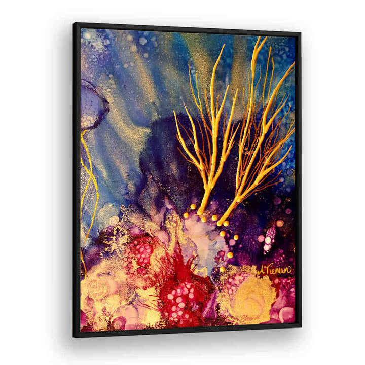 Vibrant RADIANT REEF I, BEACH PAINTINGS showcasing colorful coral and ocean waves, perfect for any coastal decor.