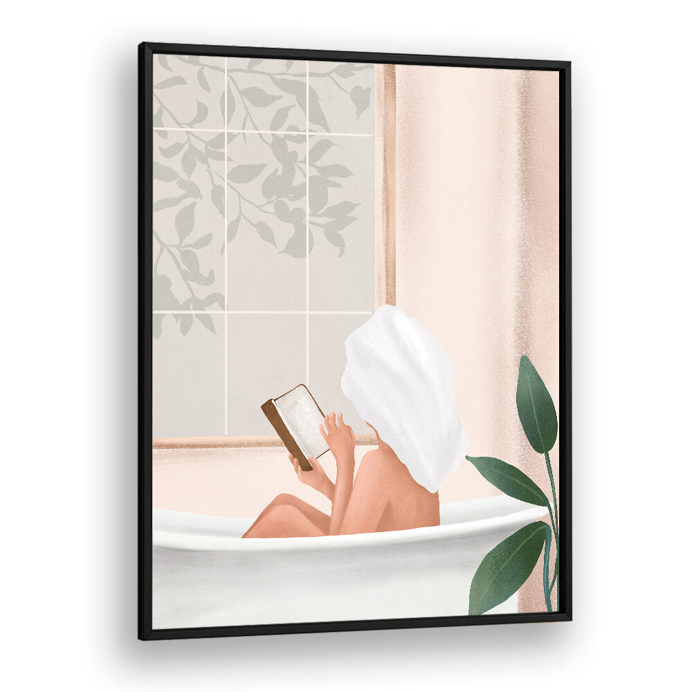 READING GIRL IN BATHTUB