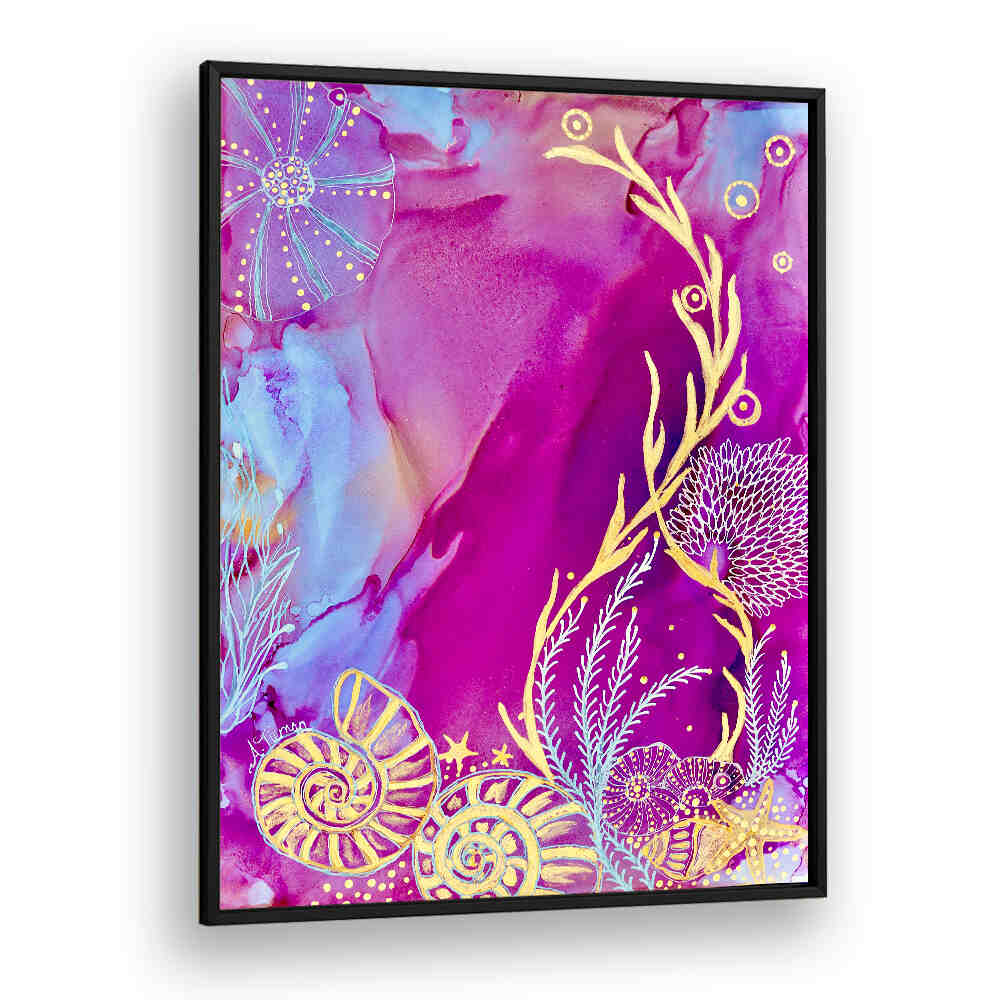 Vibrant ROSE QUARTZ REEF II, BEACH PAINTINGS showcase serene ocean themes for a calming home atmosphere.