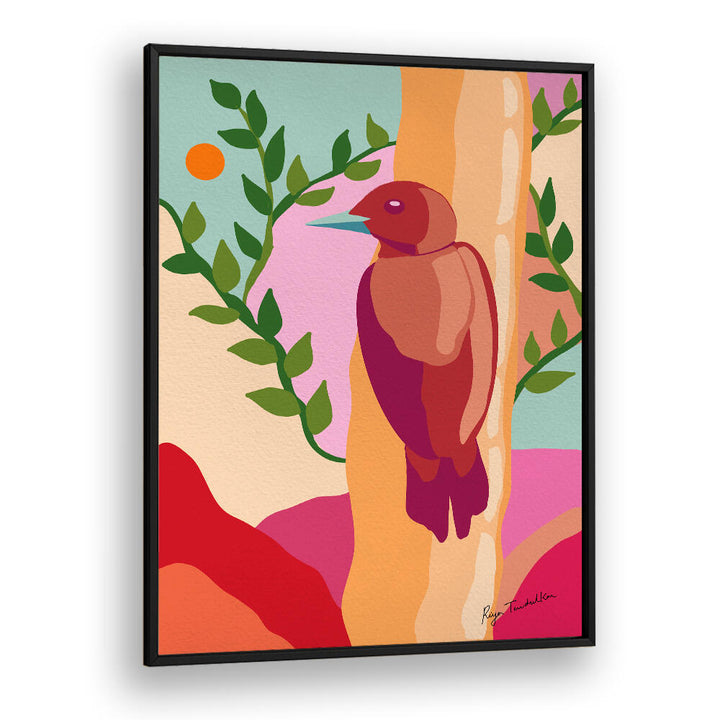 RUFUS WOODPECKER ABSTRACT ART