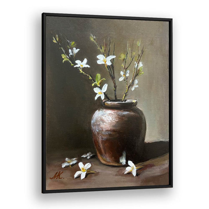 RUSTIC VASE WHITE FLOWERS