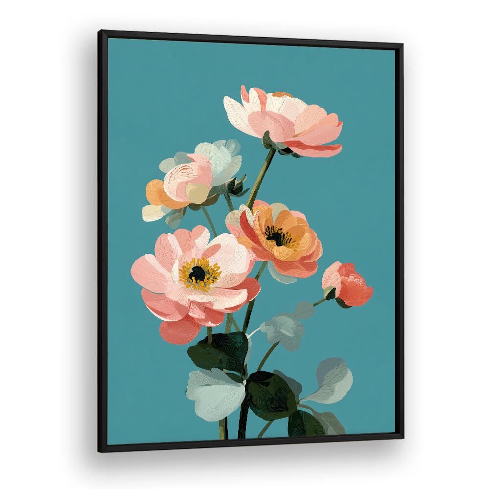SOFT SPRING BOTANICALS , FLORAL FLOWER PAINTINGS