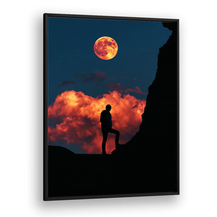 STANDING WITH MOON , SURREAL ART PRINTS