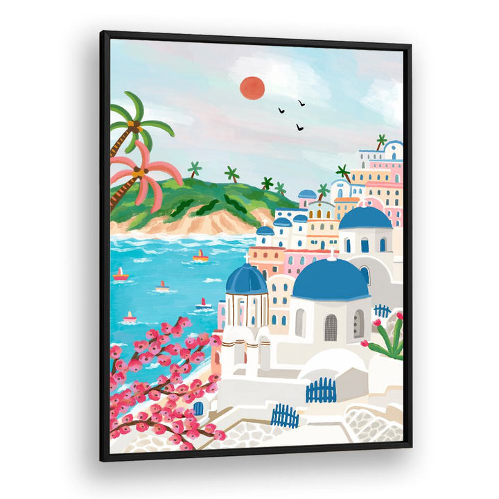 SUMMER IN SANTORINI , TRAVEL POSTERS