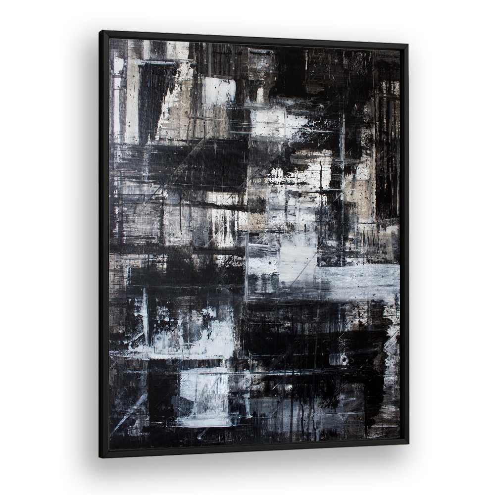 TEXTURED BLACK WHITE ABSTRACT