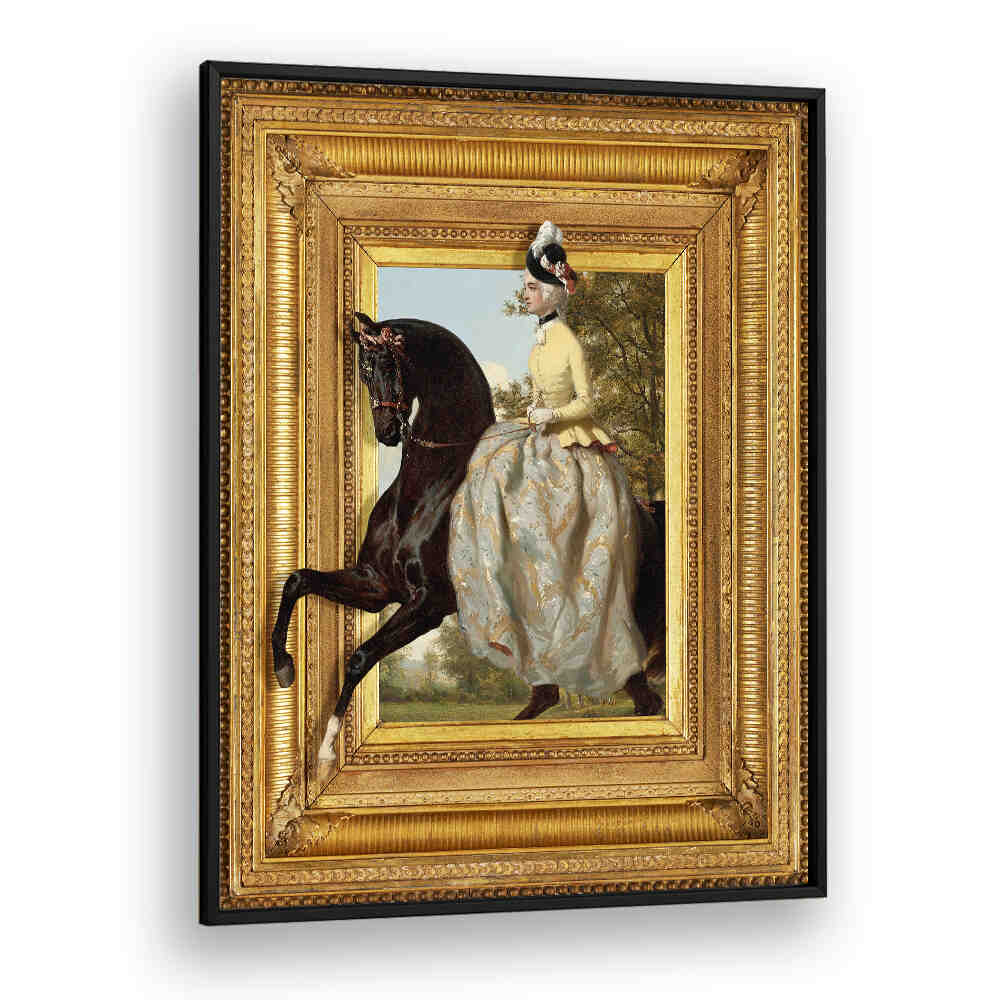 THE LADY AND HER HORSE , ANIMAL PAINTINGS