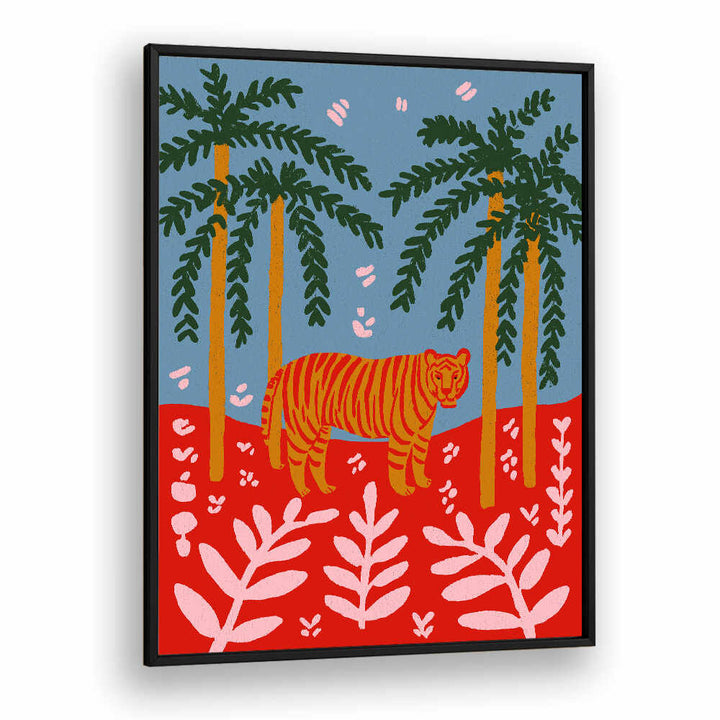 TIGER UNDER PALMS , ANIMAL PAINTINGS