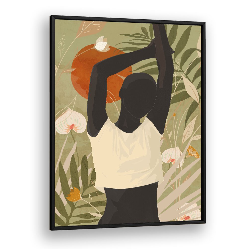 TROPICAL GIRL III, BOHO ART PAINTINGS features a stunning abstract design, perfect for bohemian decor enthusiasts.