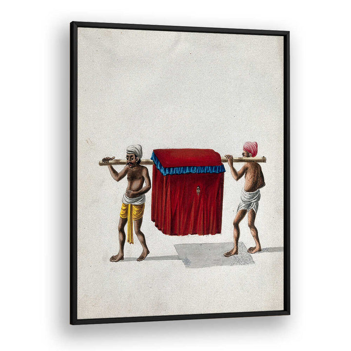 TWO MEN CARRYING A COVERED PALAQUIN