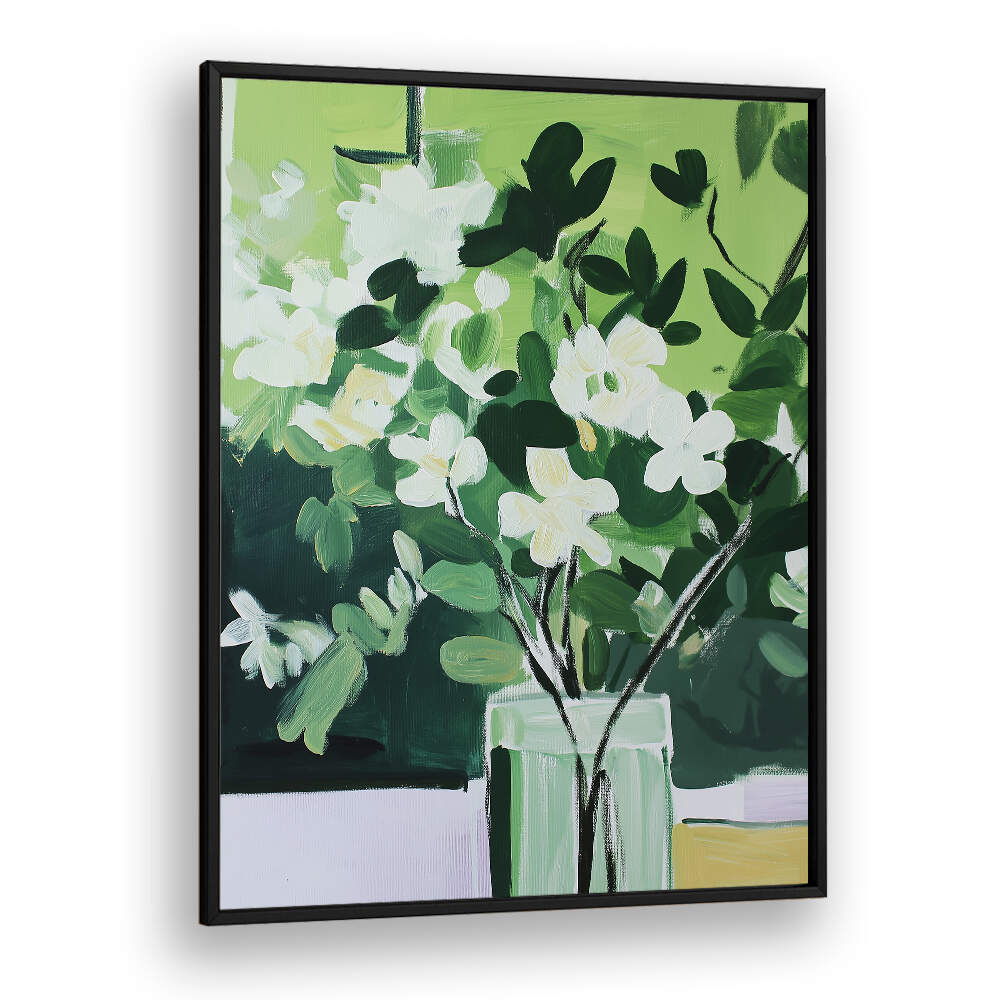 VIBRANT GREEN PALETTE , FLORAL FLOWER PAINTINGS