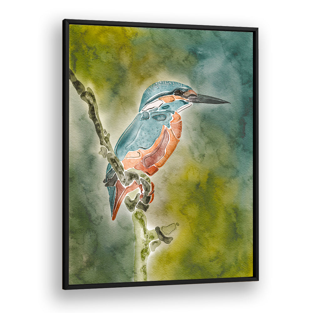 VIBRANT WATERCOLOR KINGFISHER