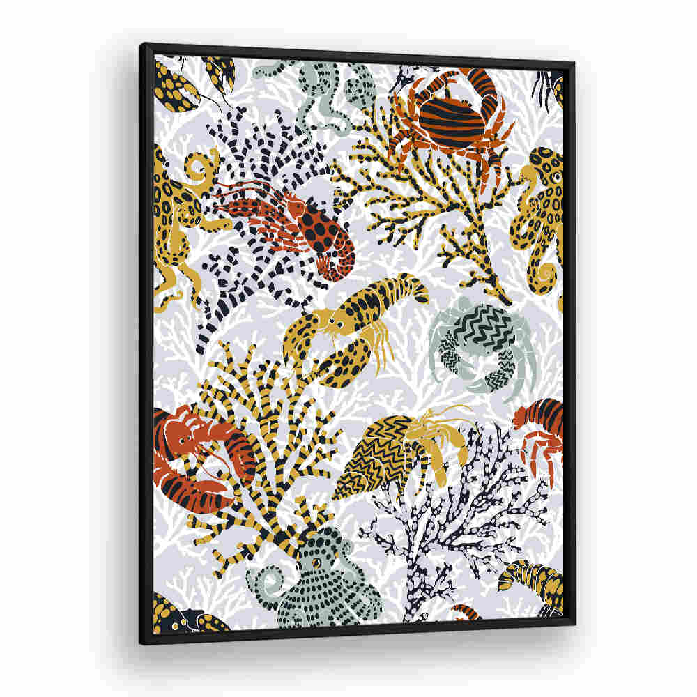 Colorful sea life and coral in Vibrant Coral Reef, Beach Paintings, perfect for a coastal retreat ambiance.