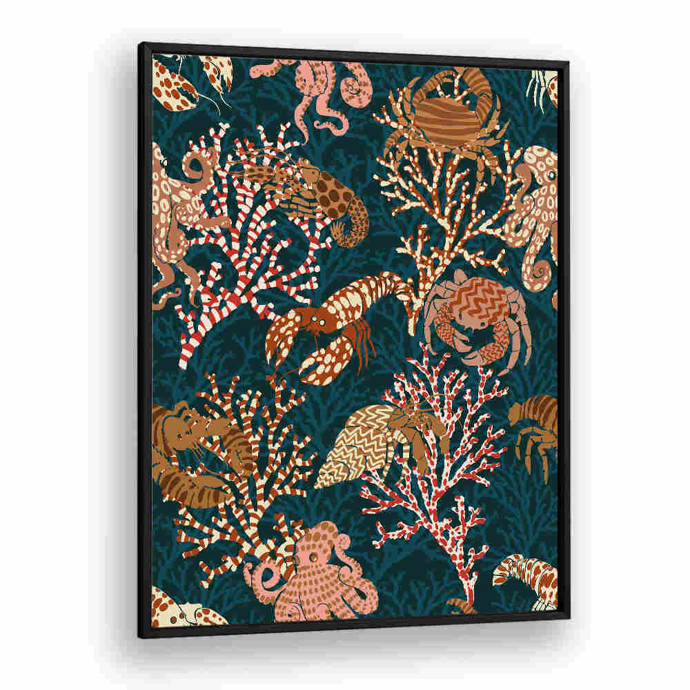 Vibrant CORAL REEF I, BEACH PAINTINGS showcasing lively marine life and coral, perfect for coastal home decor.