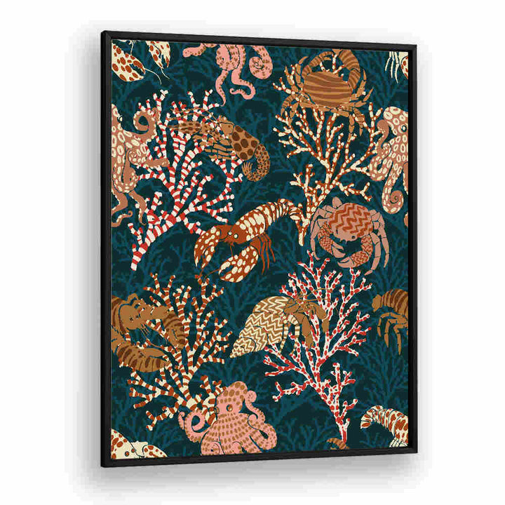 Vibrant CORAL REEF I, BEACH PAINTINGS showcasing lively marine life and coral, perfect for coastal home decor.