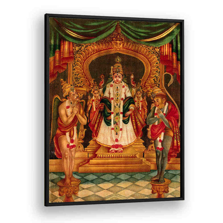 VISHNU PORTRAYED WITH HANUMAN AND GARUDA