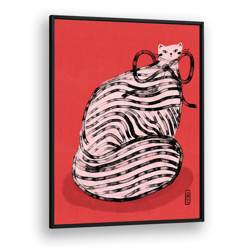 WHIMSICAL RED STRIPED CAT