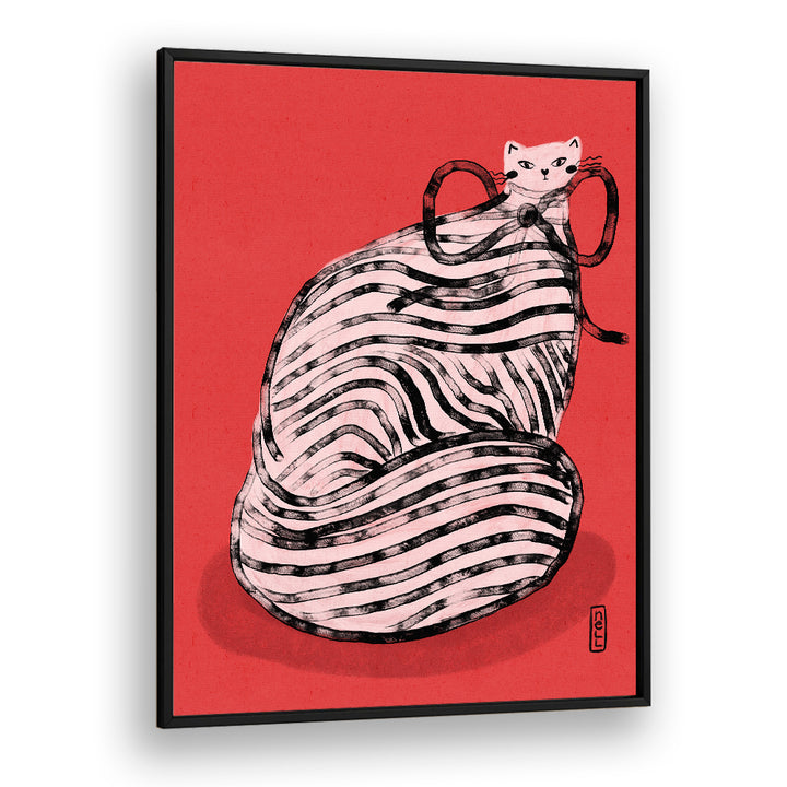 WHIMSICAL RED STRIPED CAT