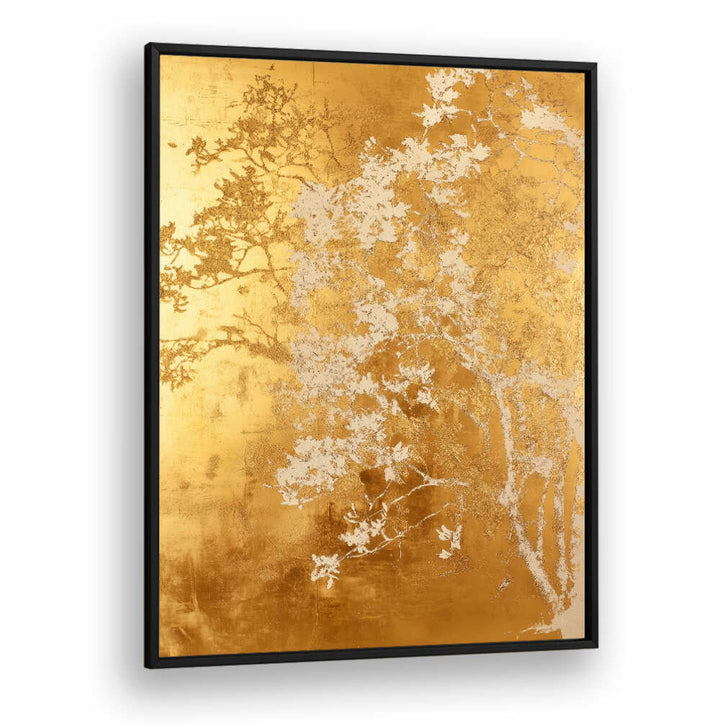 WHITE AND GOLD NATURE LANDSCAPE II , FLORAL FLOWER PAINTINGS