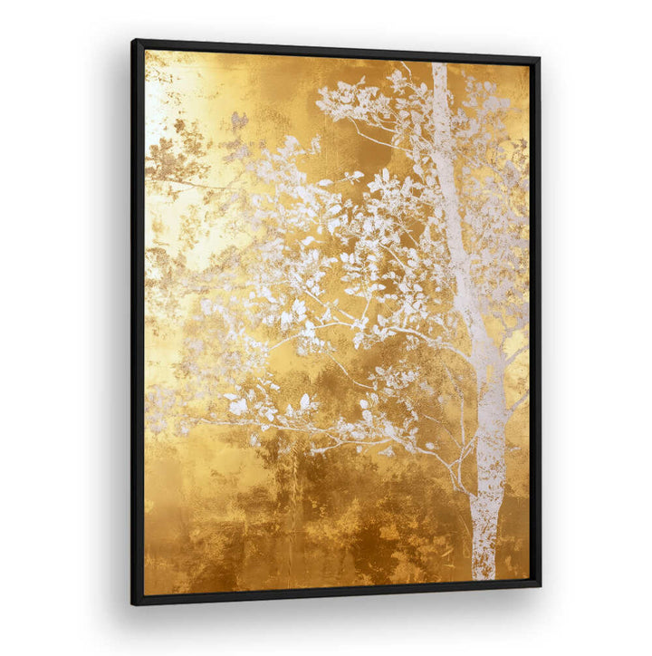 WHITE AND GOLD NATURE LANDSCAPE III , FLORAL FLOWER PAINTINGS