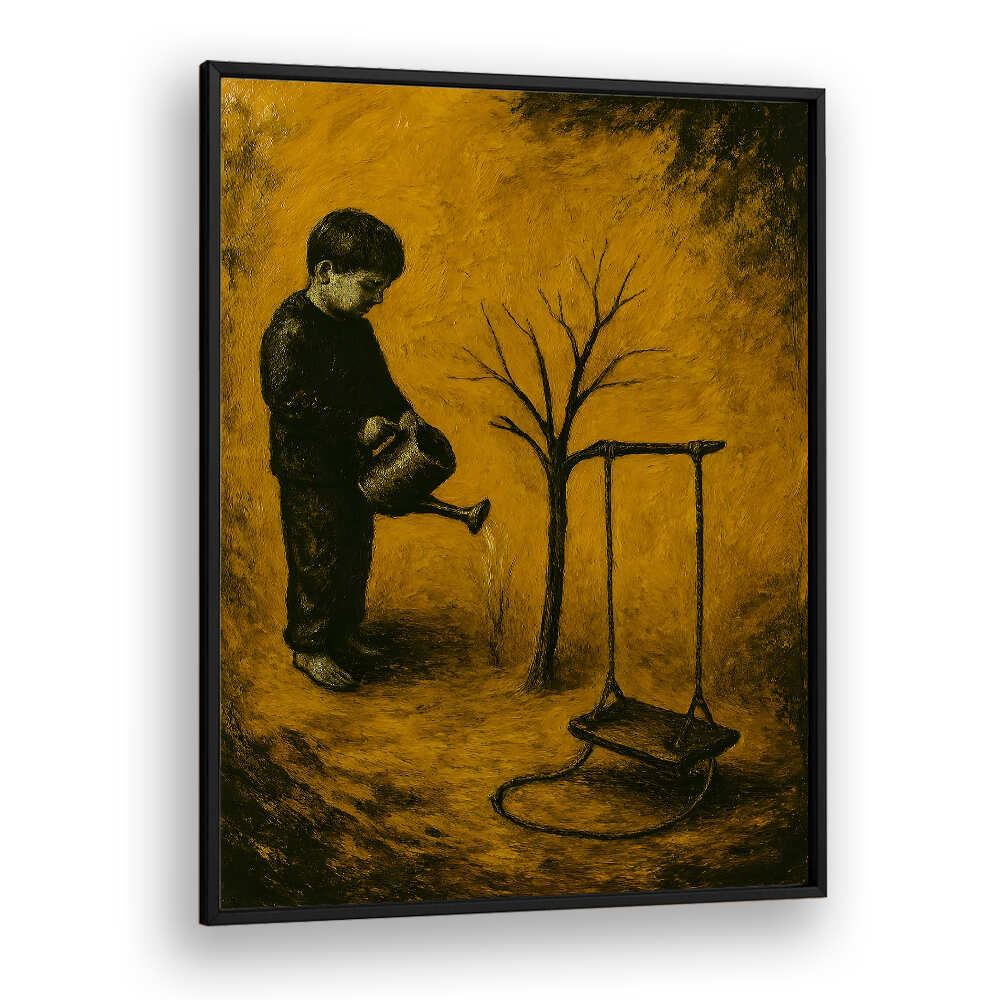 WOMAN BESIDE THE BARREN TREE , EXPRESSIONISM PAINTINGS