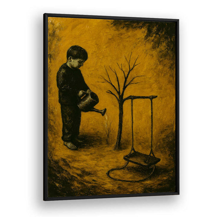 WOMAN BESIDE THE BARREN TREE , EXPRESSIONISM PAINTINGS