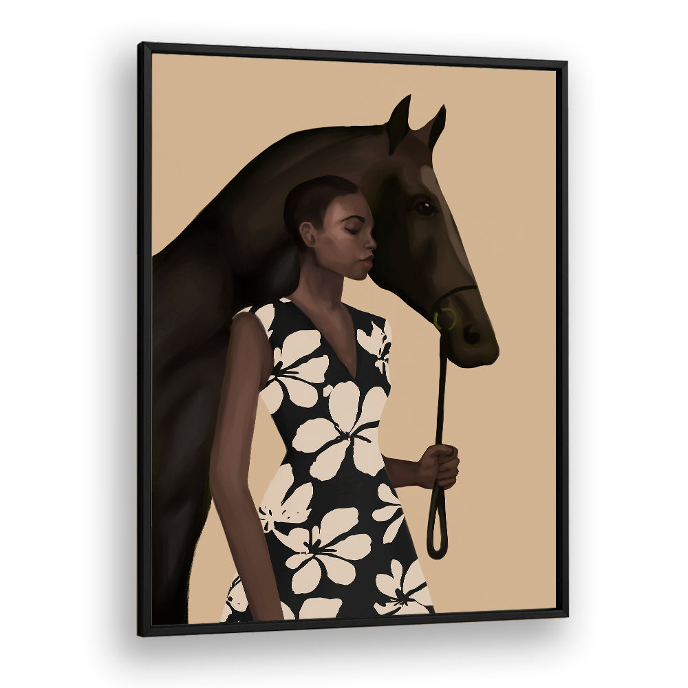 WOMAN WITH HORSE, SURREAL ART PRINTS