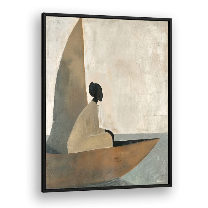 Elegant woman on boat, portraits showcasing serene beauty and artistry in nautical settings by BLACKPLAIN.