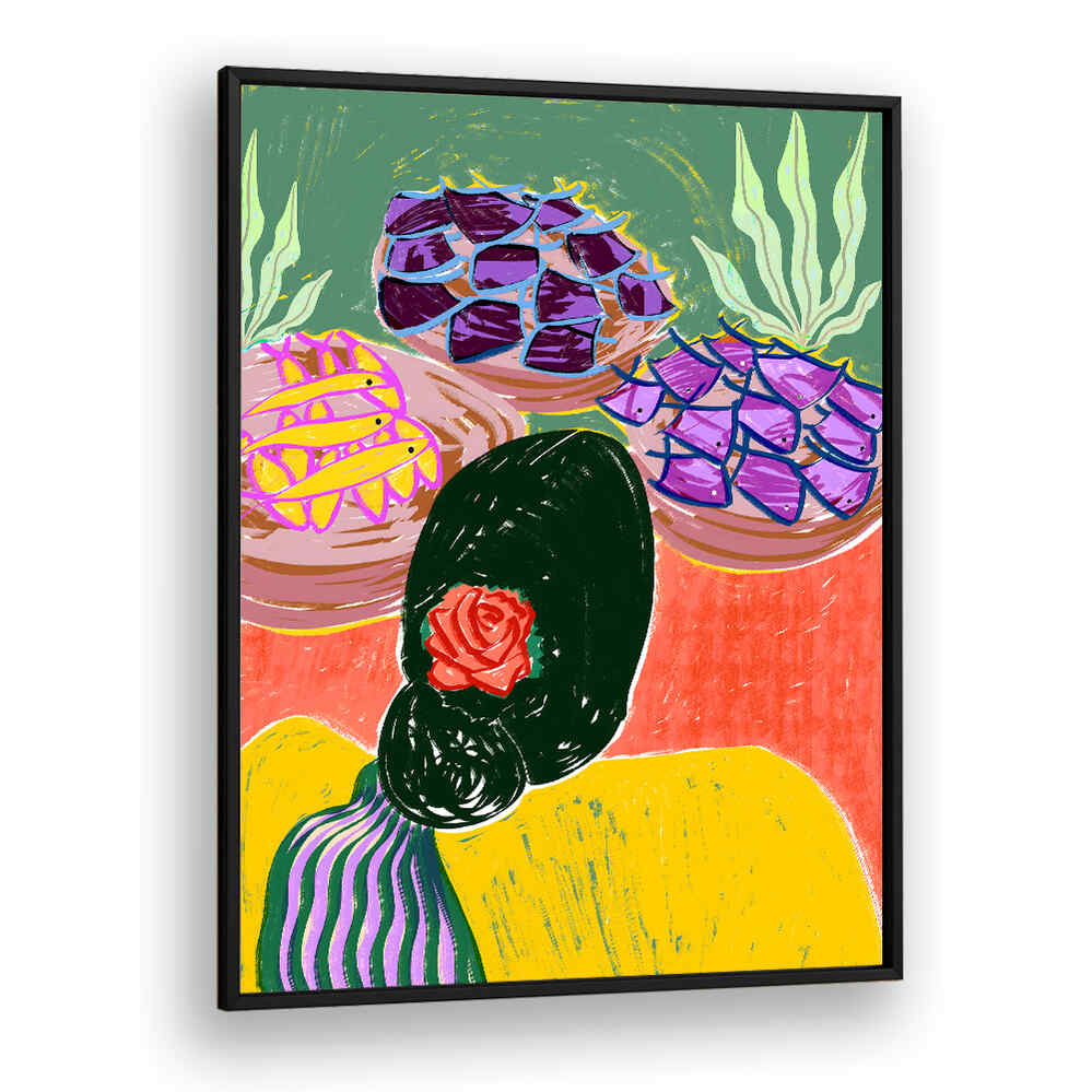 WOMAN WITH A FLORAL HAIRSTYLE