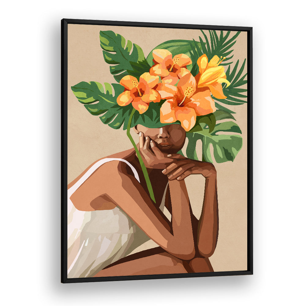 WOMAN WITH LEAVES, SURREAL ART PRINTS