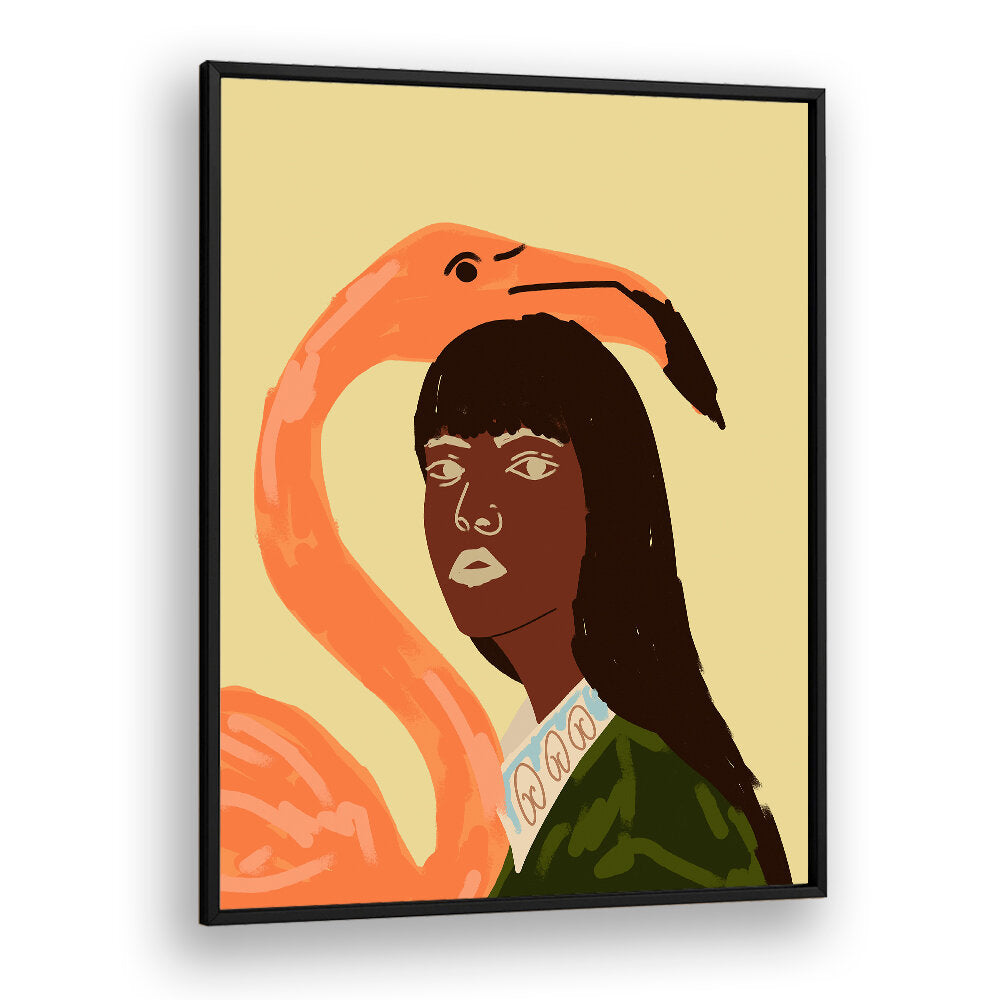 WRAPPED IN FLAMINGO DREAMS , PORTRAITS & FIGURATIVE ILLUSTRATIONS