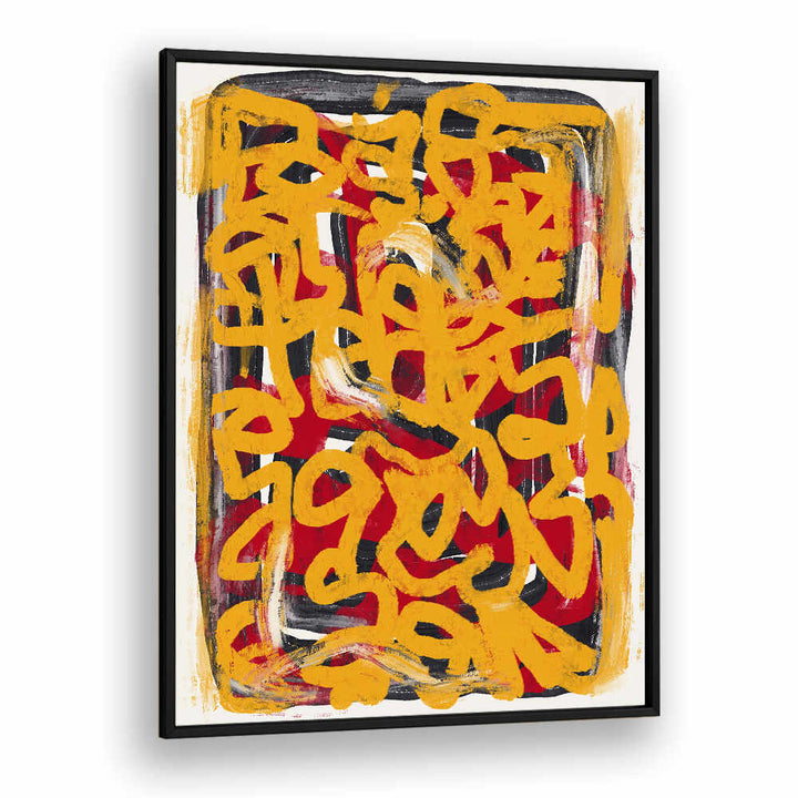 YELLOW DOTTED LINE ART ABSTRACT , LINE ART PAINTINGS
