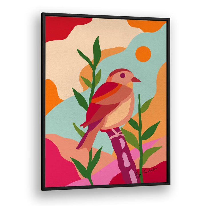 YELLOW THROATED SPARROW  ABSTRACT ART