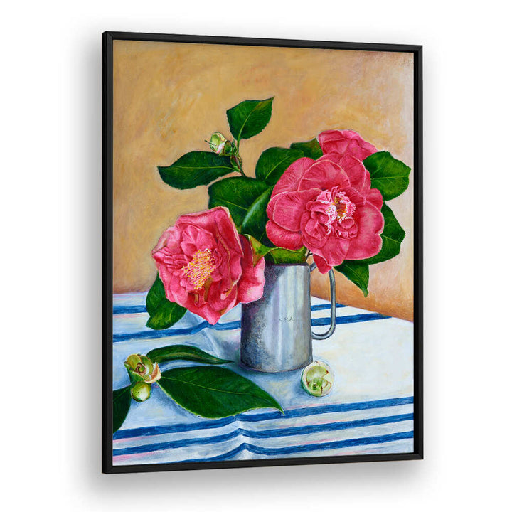 Vibrant Camelia Floral Flower Paintings, showcasing exquisite blooms in a stylish vase, perfect for elevating any space.
