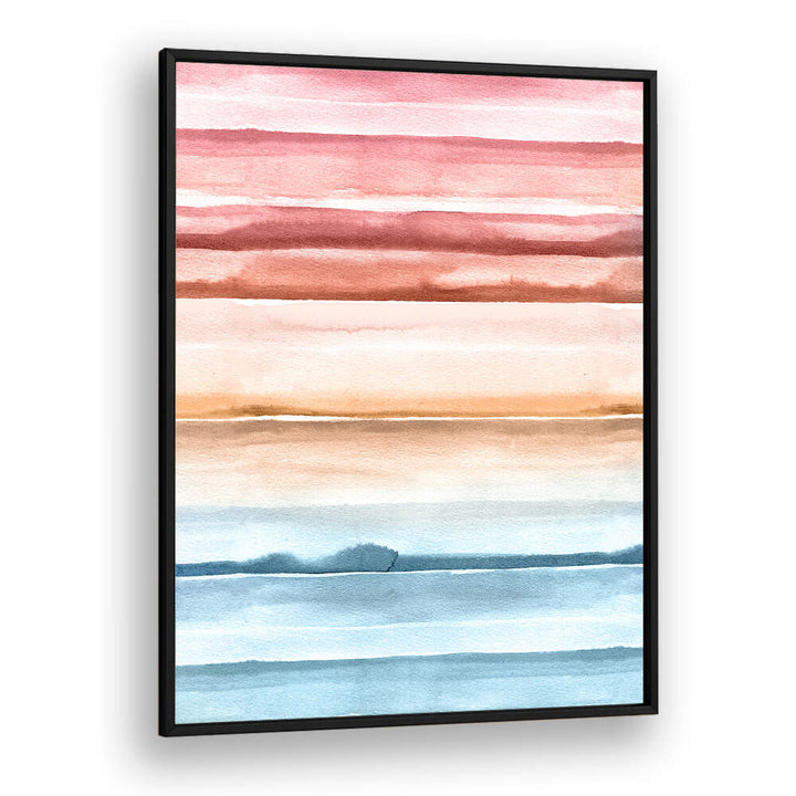 WATERCOLOR STRIPES SUMMER SUNSET II , ABSTRACT PAINTINGS