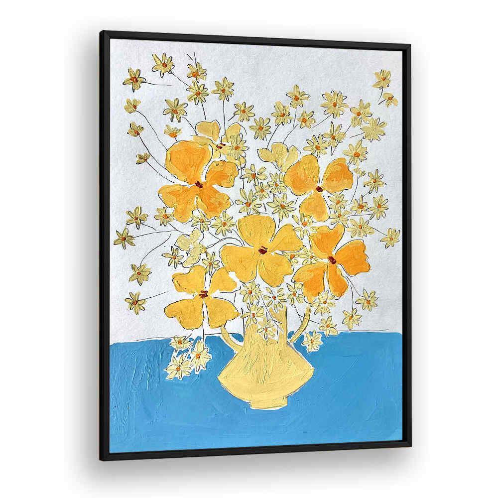 YELLOW , FLORAL FLOWER PAINTINGS