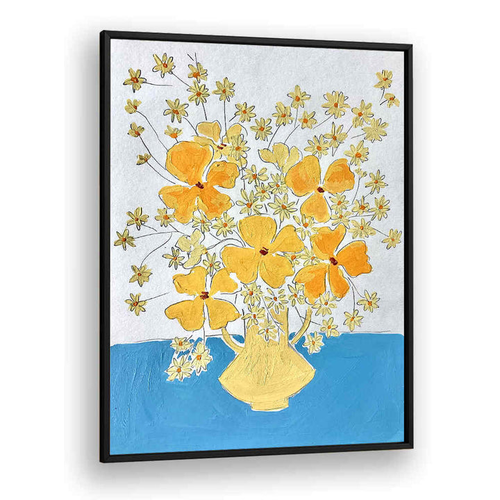 YELLOW , FLORAL FLOWER PAINTINGS