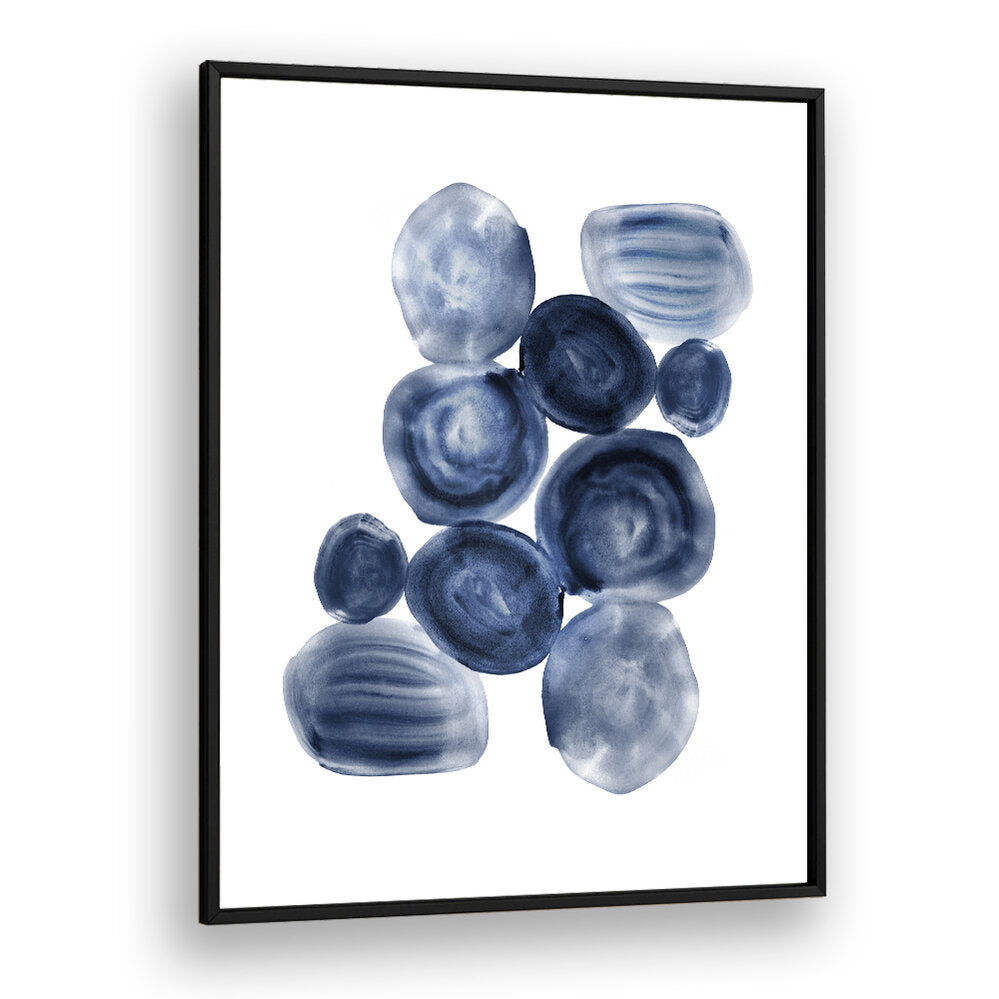 Stunning INDIGOPOOLS Abstract Paintings featuring blue tones and unique shapes, perfect for modern living spaces.