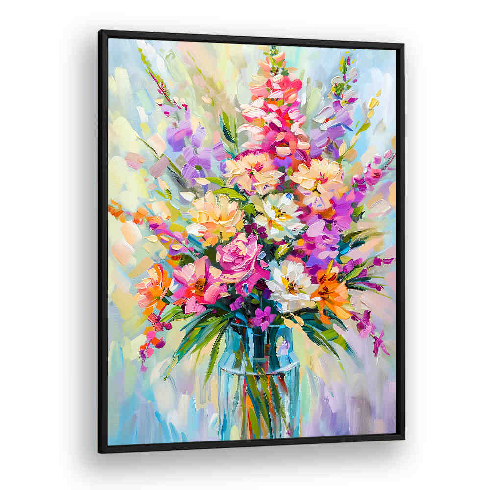 EVERGREEN GREEN PAINTERLY FLORALS I ,FLORAL FLOWER PAINTINGS